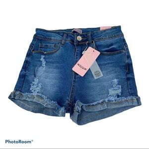 RAW 7 DISTRESSED DENIM SHORTS SIZE 5